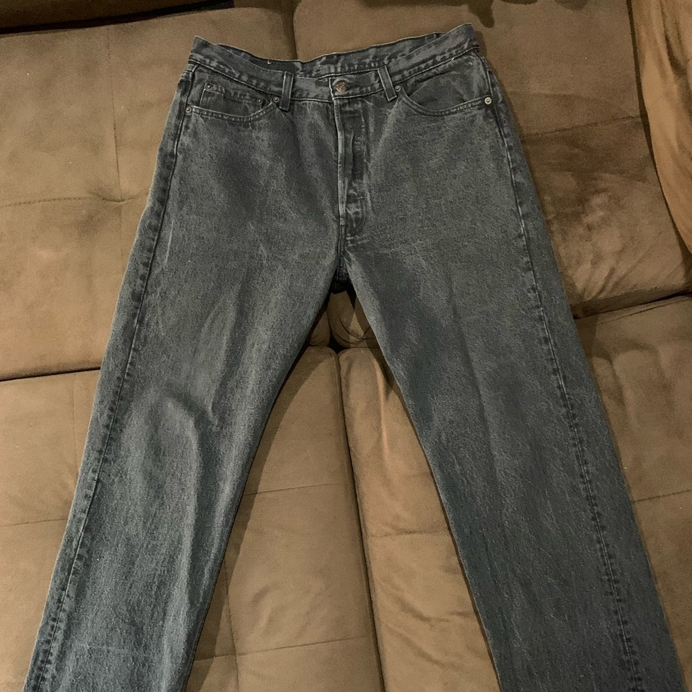 Washed Black Vintage Levis 501 Denim 34x32